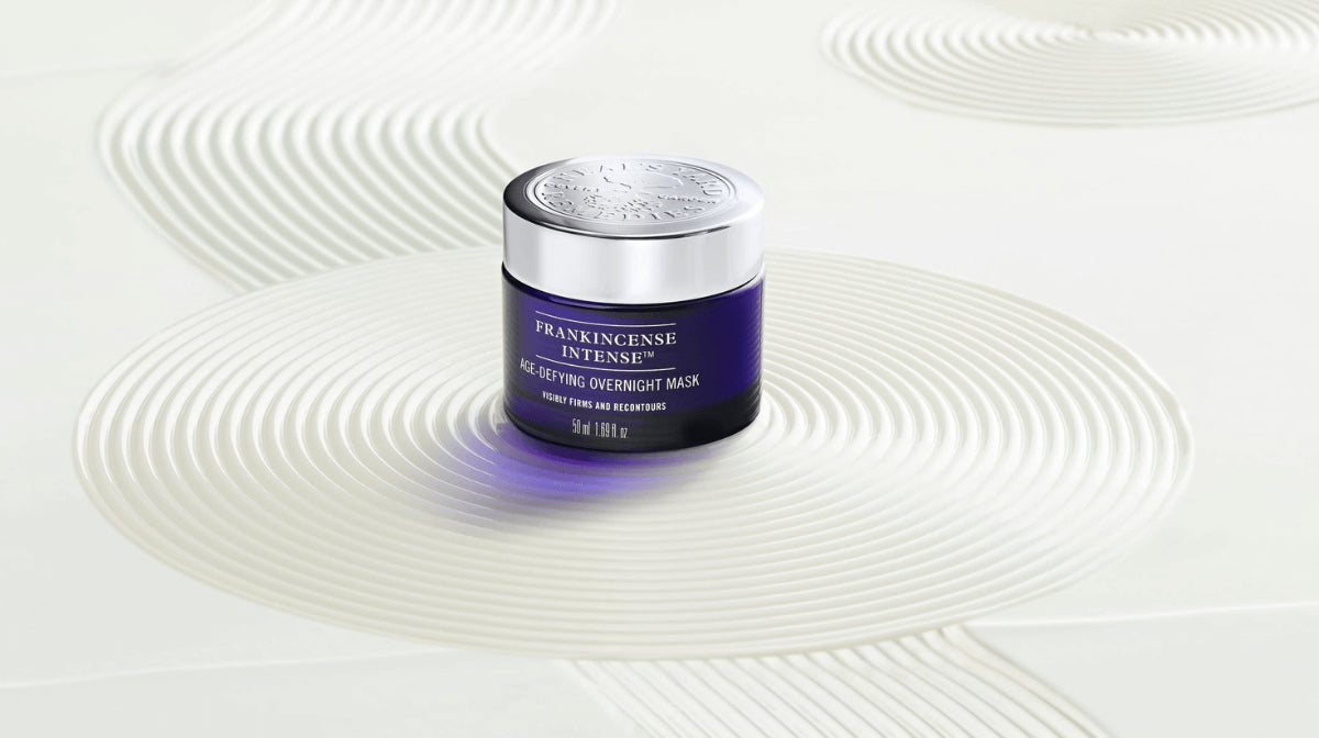 new frankincense intense mask on a contoured surface created using the product