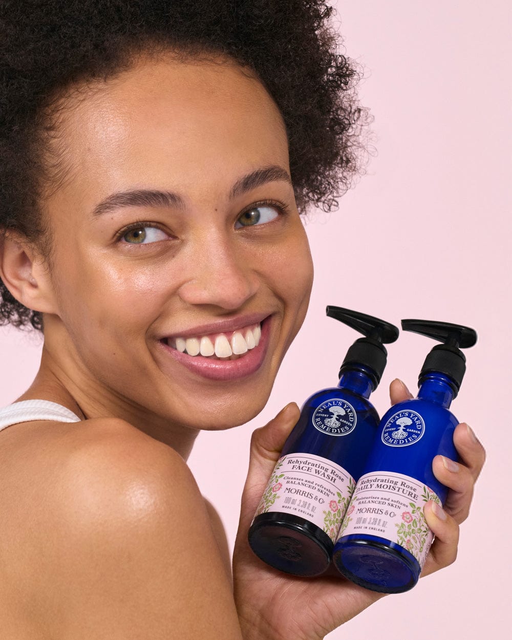 Model with Rehydrating Rose products